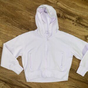 Girl's Old Navy Active Dynamic Fleece Light Purple Cropped Hoodie Sweatshirt Top